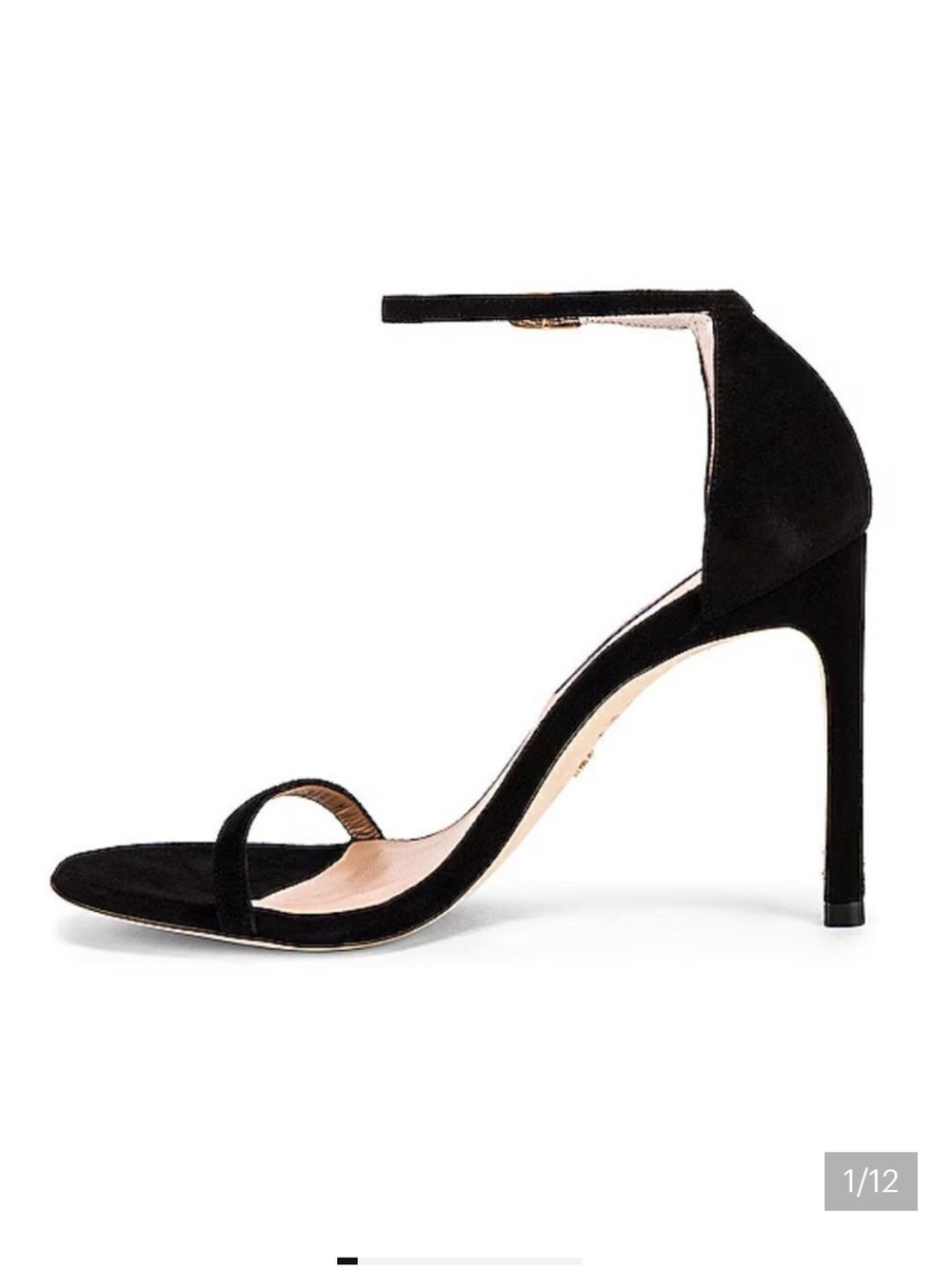 Stuart Weitzman Nudistsong high Heels Black Suede shoes strappy Revolve 9.5